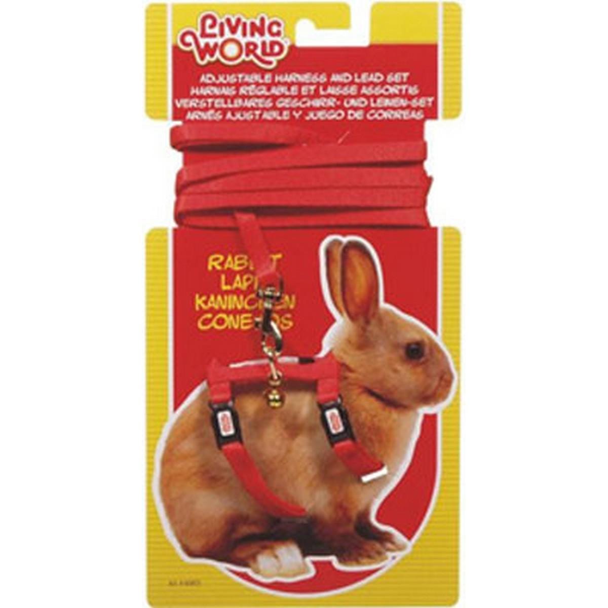 Living World Rabbit Harness And Lead Set - Red