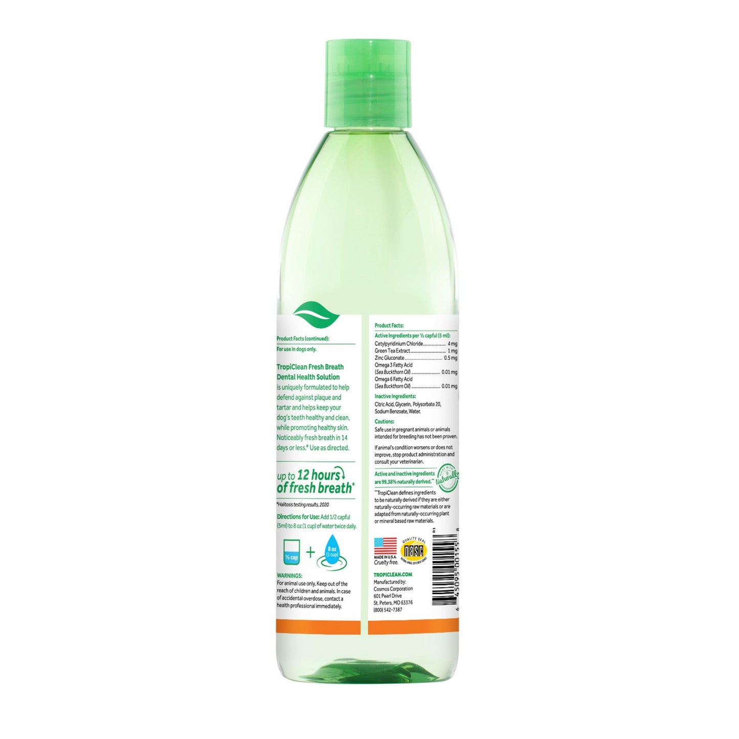 Tropiclean Fresh Breath Water+ Plus Skin & Coat