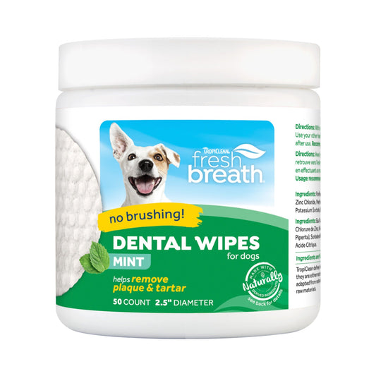 Tropiclean Fresh Breath Dental Wipes 50 Pack