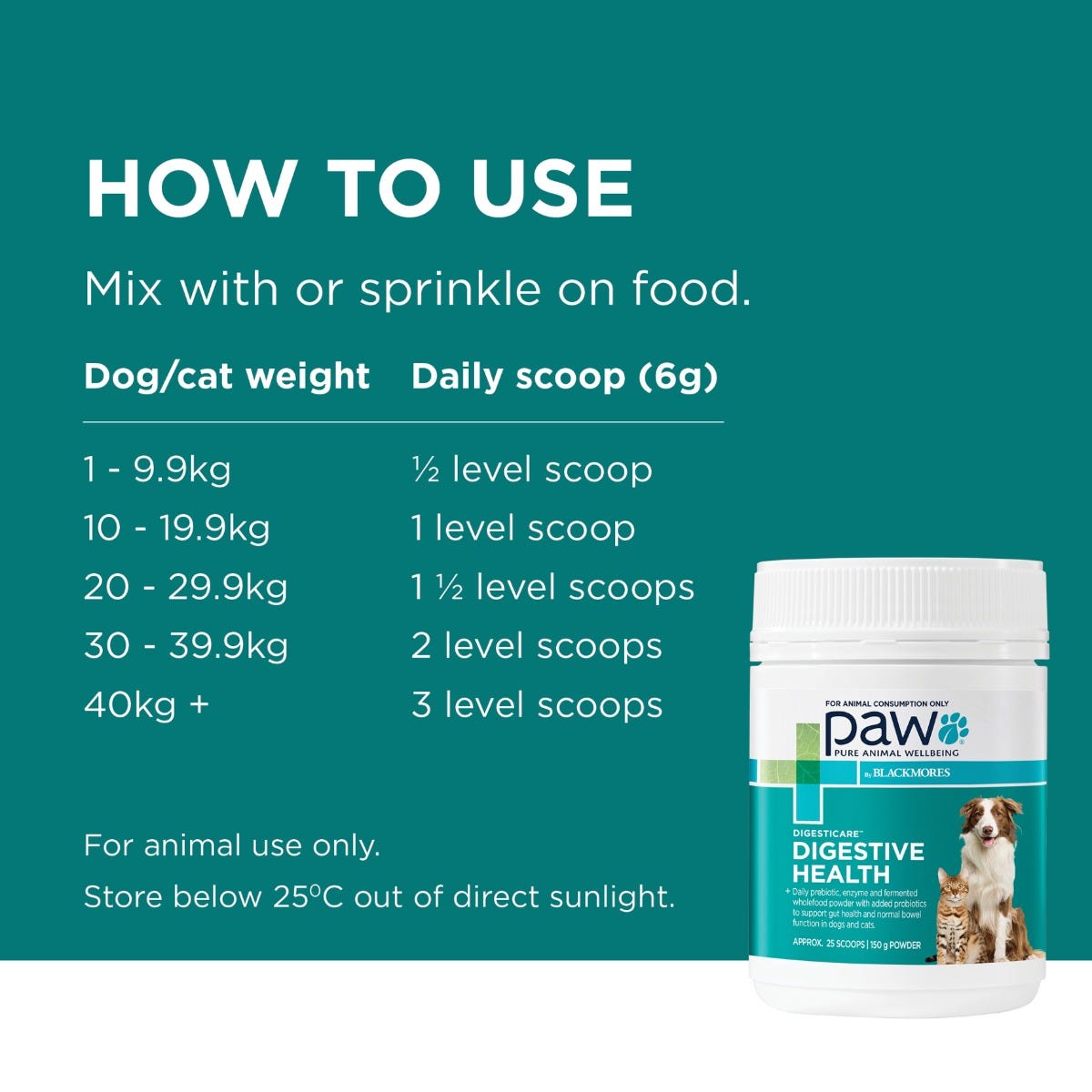 PAW Digesticare Digestive Health for Dogs & Cats 150g