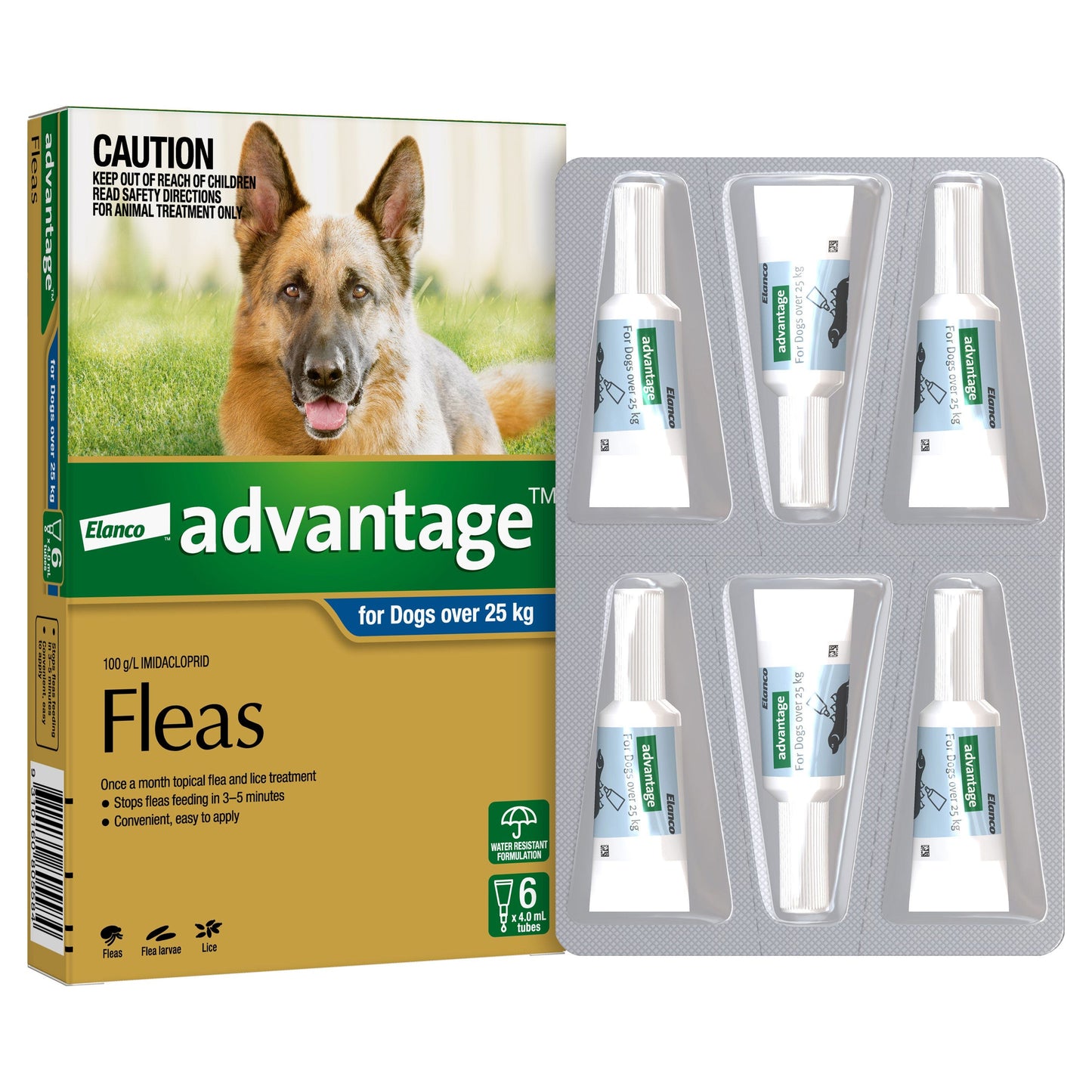 Advantage Flea Treatment 25Kg+ Dog 4 Pack