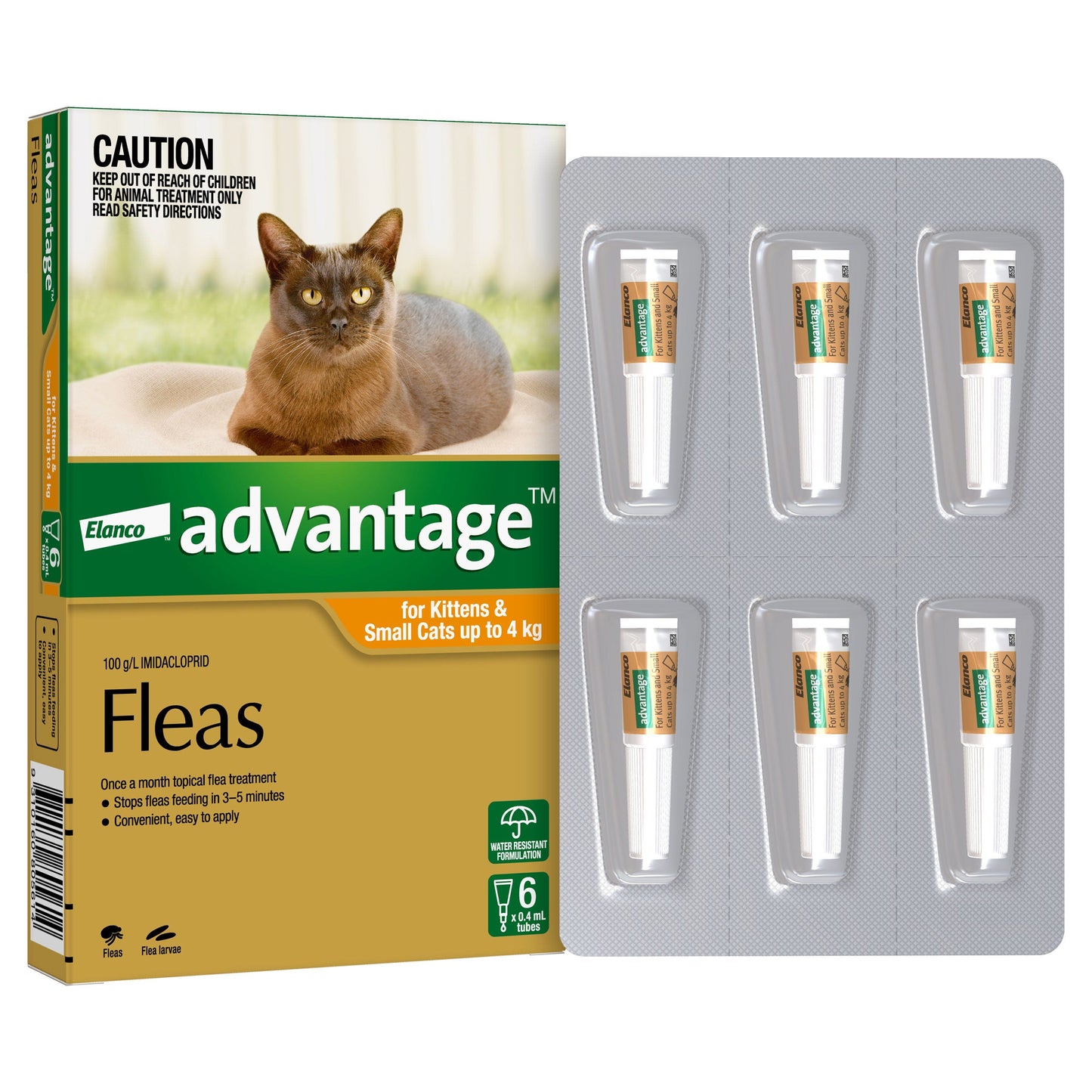 Advantage Flea Treatment >4Kg Cat 4 Pack