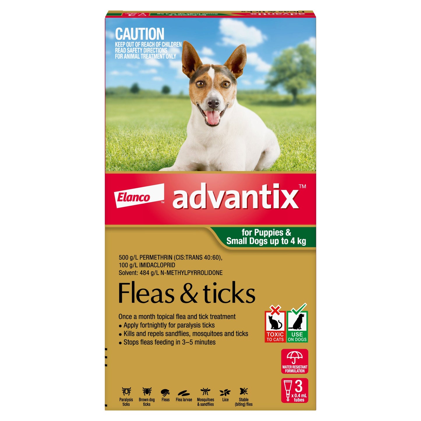 Advantix Flea & Tick Treatment <4Kg Dog 6 Pack