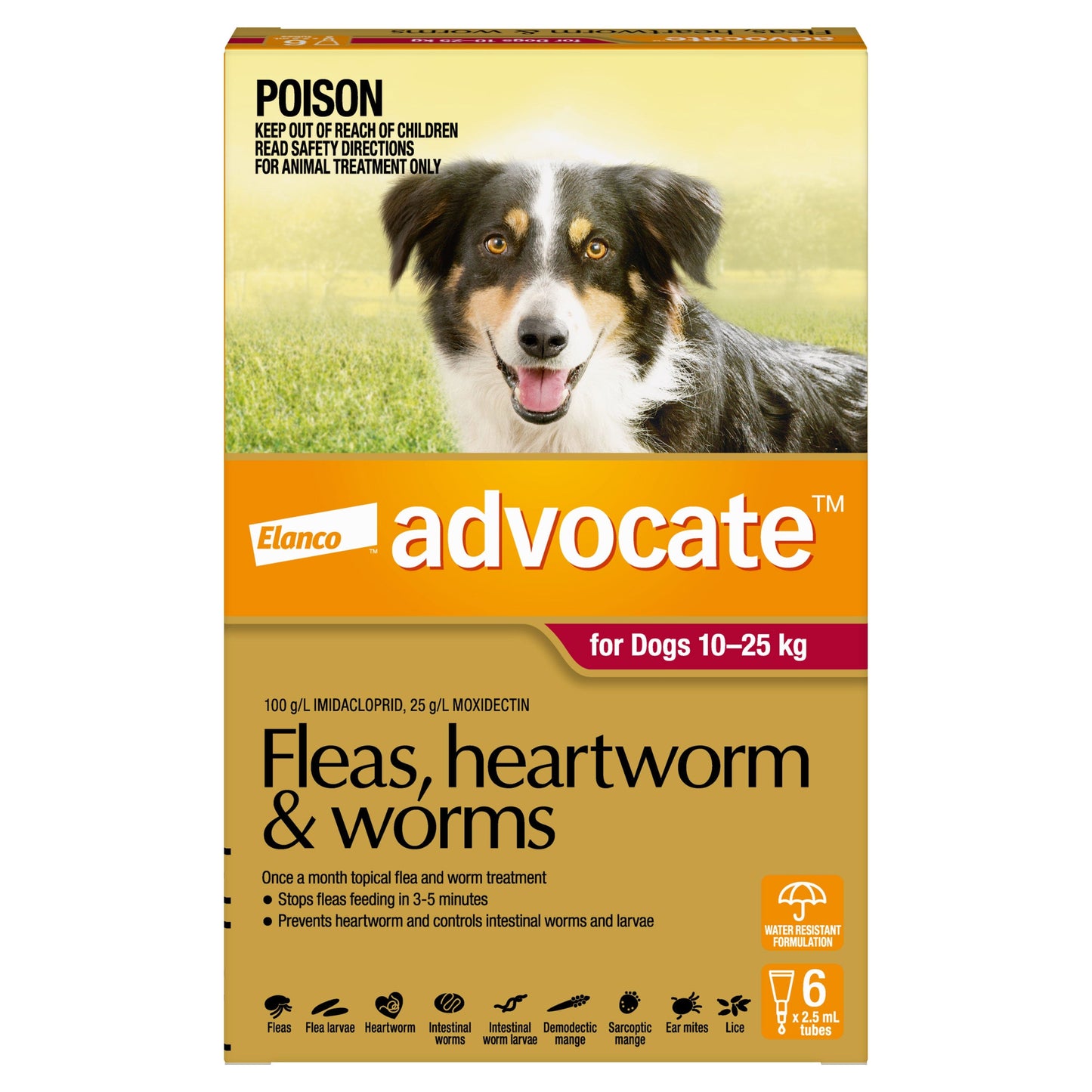 Advocate Flea & Worm Treatment 10-25Kg Dog 3 Pack