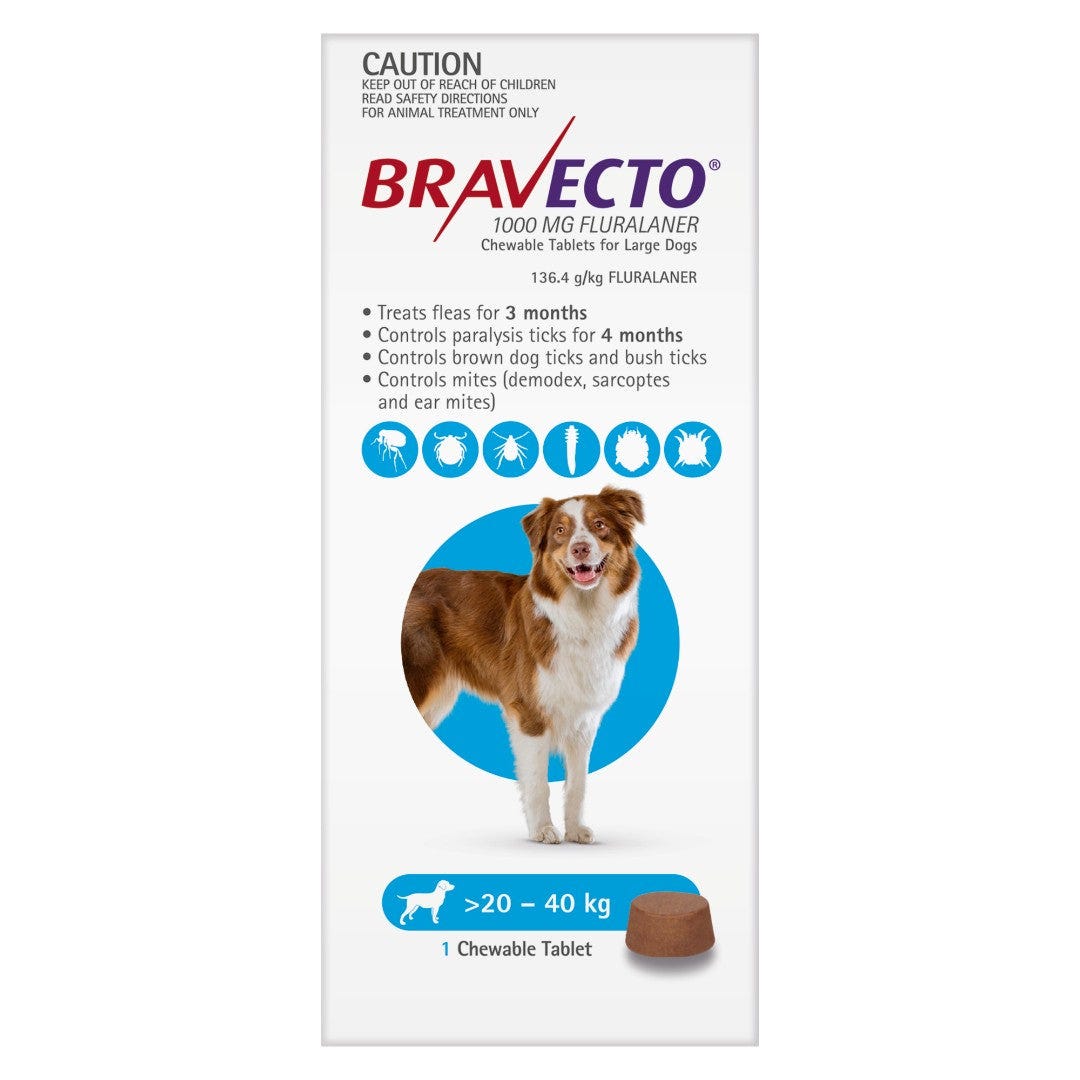 Bravecto Chew 20-40Kg Dog 3 Month Pack