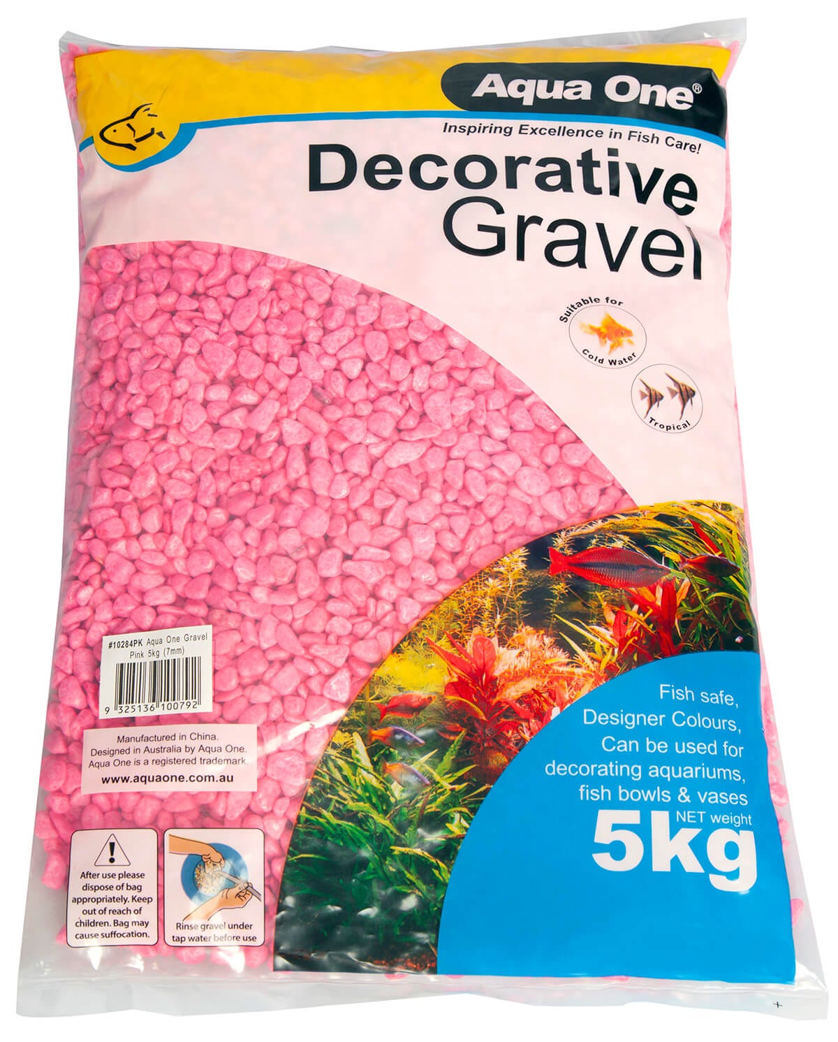 Aqua One Gravel Pink 5Kg 7Mm