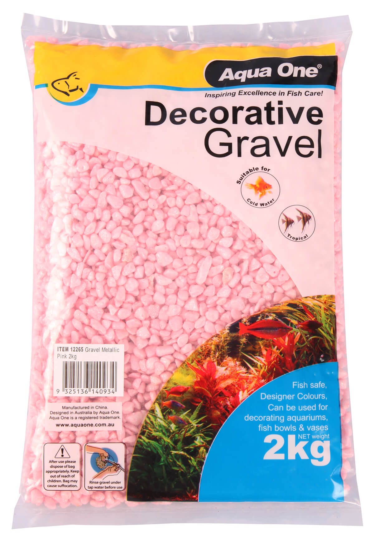 Aqua One Gravel Metallic Pink 2Kg