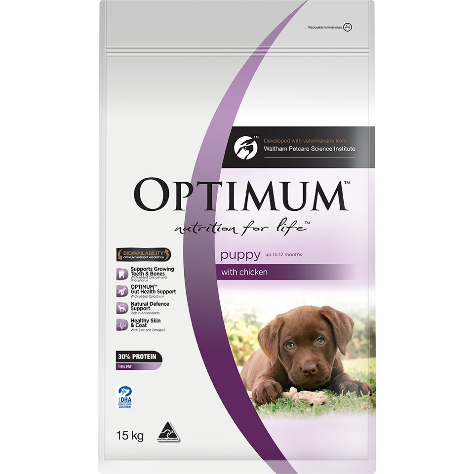 Optimum Puppy Chicken Dry Dog Food 15Kg