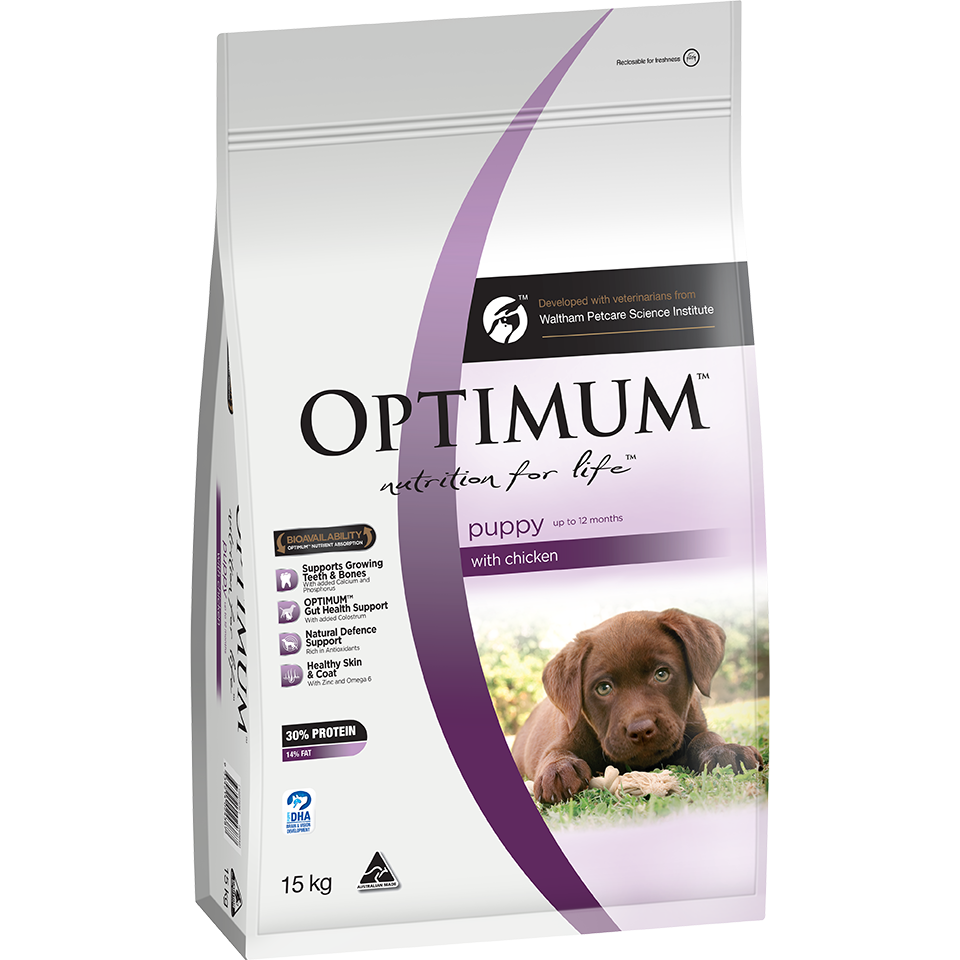 Optimum Puppy Chicken Dry Dog Food 15Kg