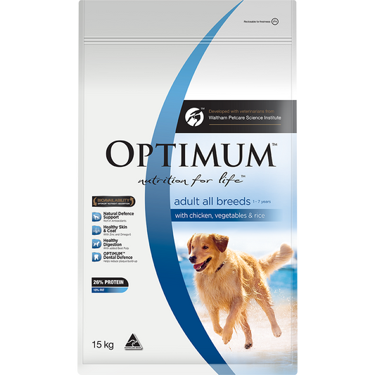 Optimum Adult Chicken, Vegetables & Rice Dry Dog Food 15Kg