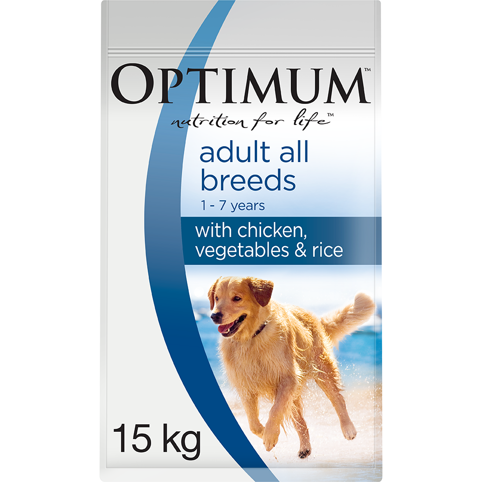 Optimum Adult Chicken Vegetables Rice Dry Dog Food 15Kg Best Friends Pets