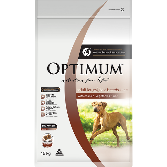 Optimum Large Breed Adult Chicken Dry Dog Food 15Kg