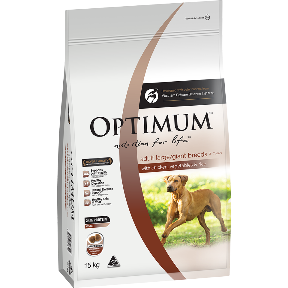 Optimum Large Breed Adult Chicken Dry Dog Food 15Kg