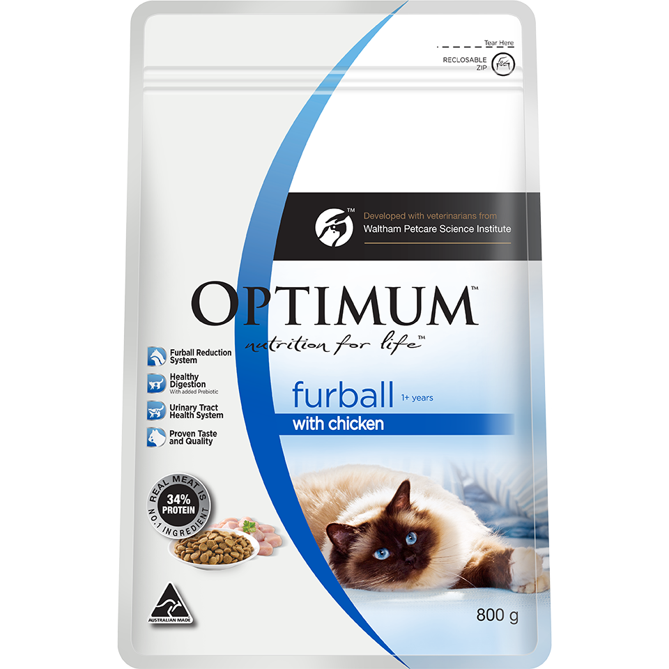 Optimum Furball Chicken Dry Cat Food 800G