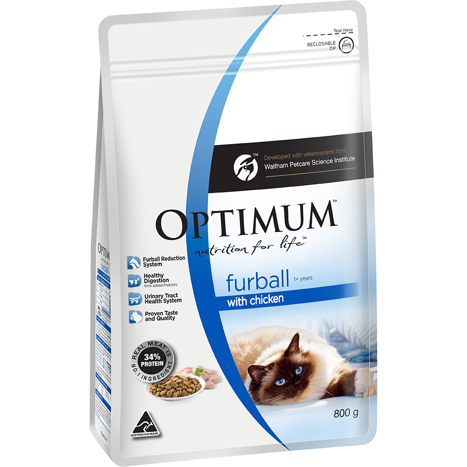 Optimum Furball Chicken Dry Cat Food 800G