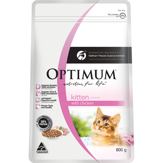 Optimum Kitten Chicken Dry Cat Food 800G