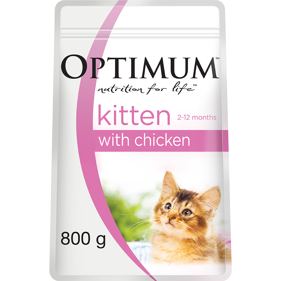 Optimum Kitten Chicken Dry Cat Food 800G