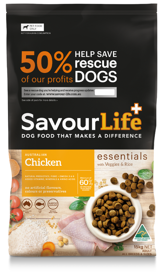 Savourlife Essentials Adult Dog Food Australian Chicken - 15kg