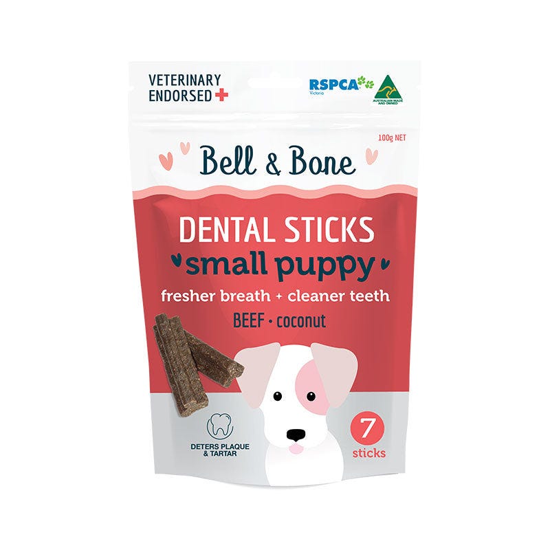 BELL&BONE Small Puppy Dental Chews Beef 80g