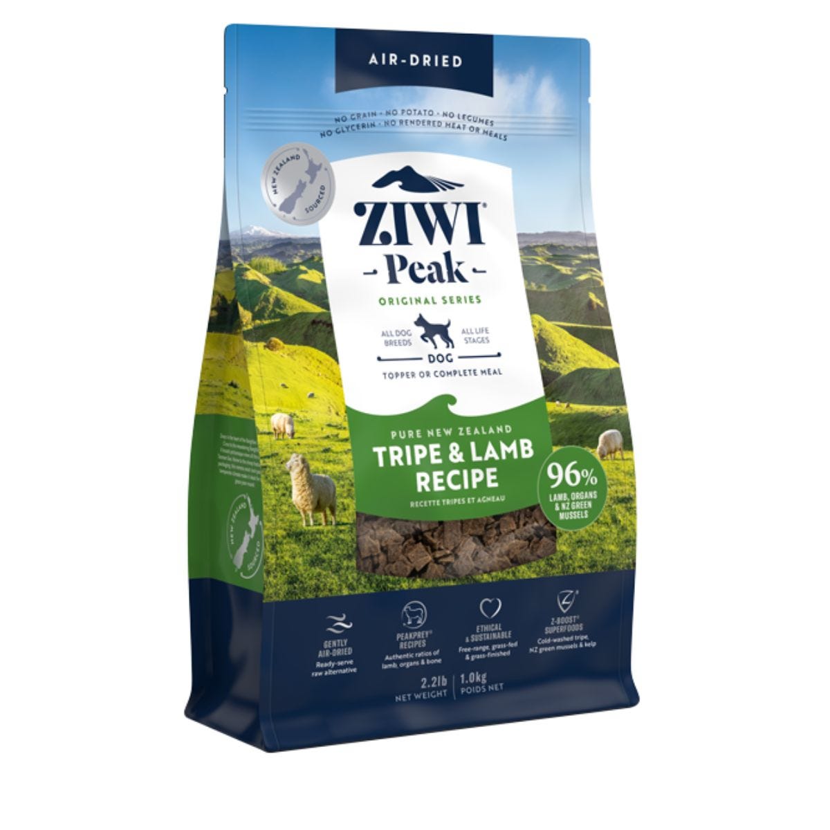 Ziwipeak Air Dried Tripe & Lamb Dry Dog Food 2.5Kg