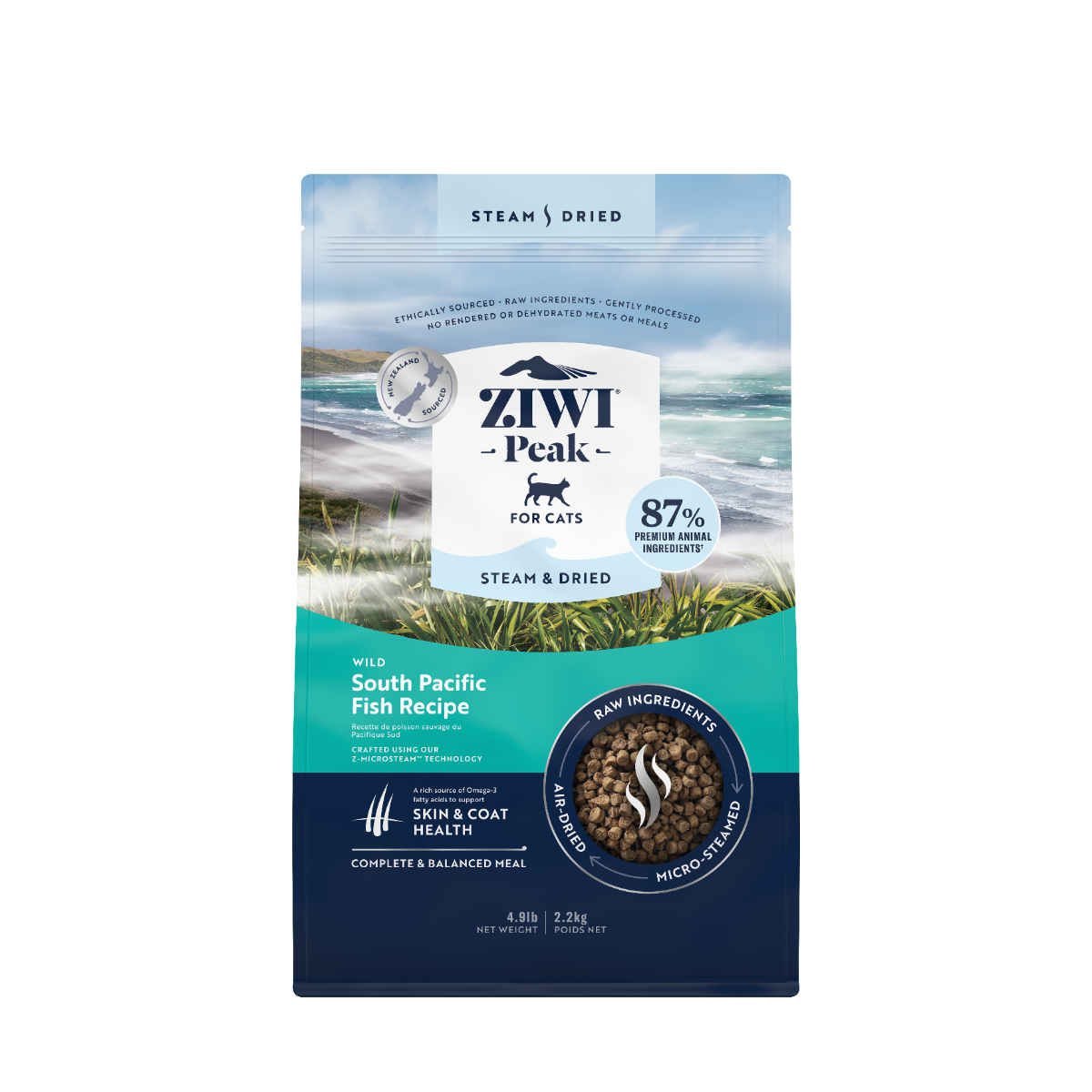 ZiwiPeak Steam & Dried Cat Wild South Pacific Fish 2.2kg