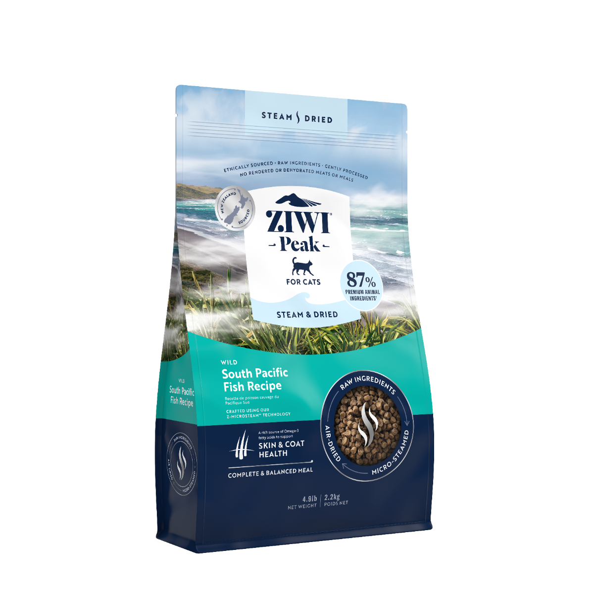 ZiwiPeak Steam & Dried Cat Wild South Pacific Fish 2.2kg