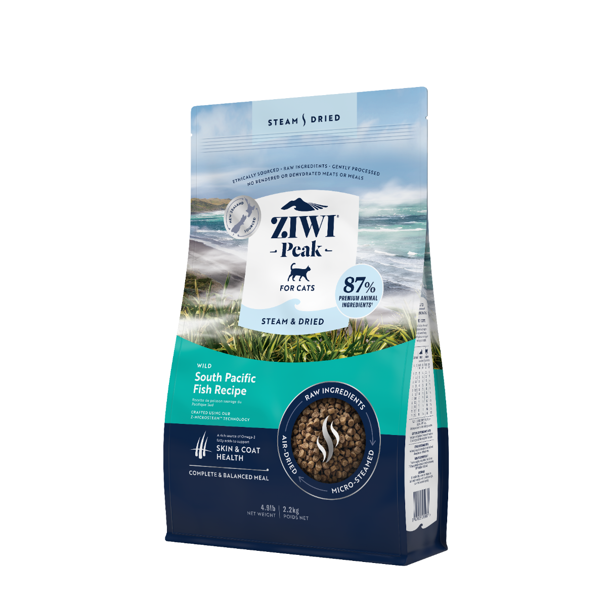 ZiwiPeak Steam & Dried Cat Wild South Pacific Fish 2.2kg