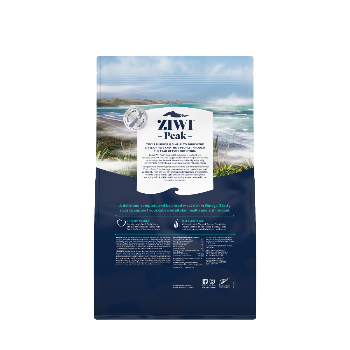 ZiwiPeak Steam & Dried Cat Wild South Pacific Fish 2.2kg