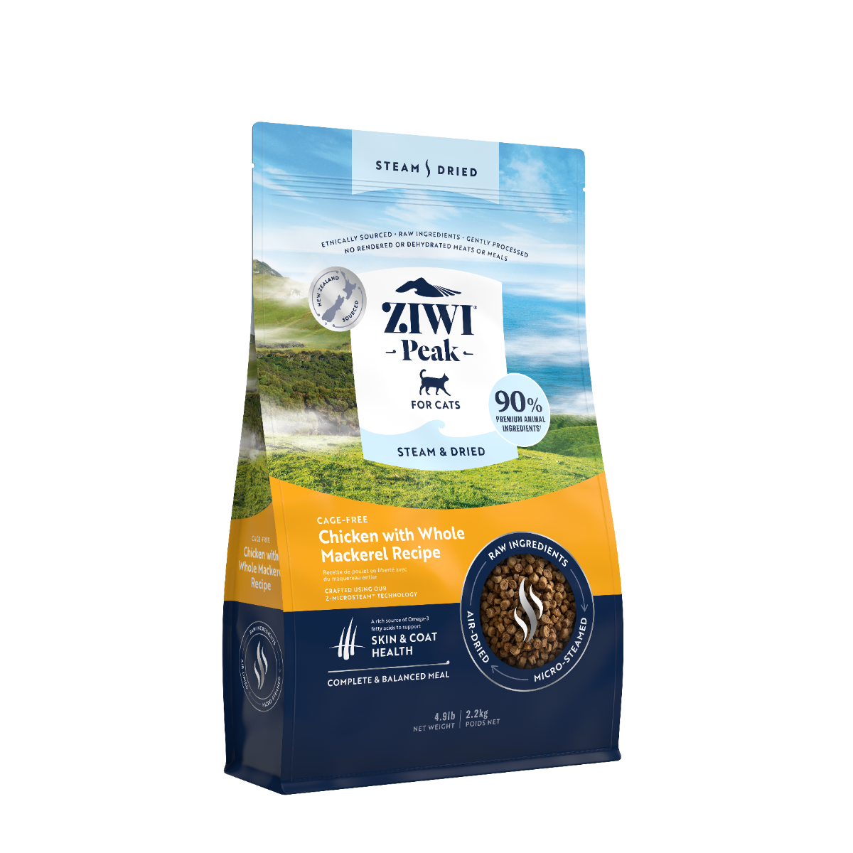 ZiwiPeak Steam & Dried Cat Cage-free Chicken with Whole Mackerel 2.2kg