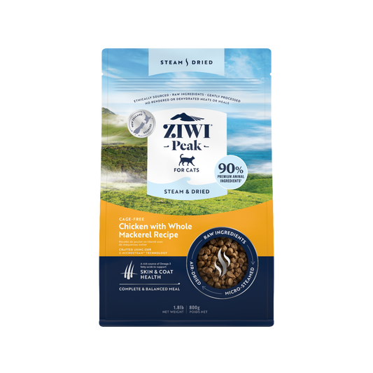 ZiwiPeak Steam & Dried Cat Cage-free Chicken with Whole Mackerel 800g