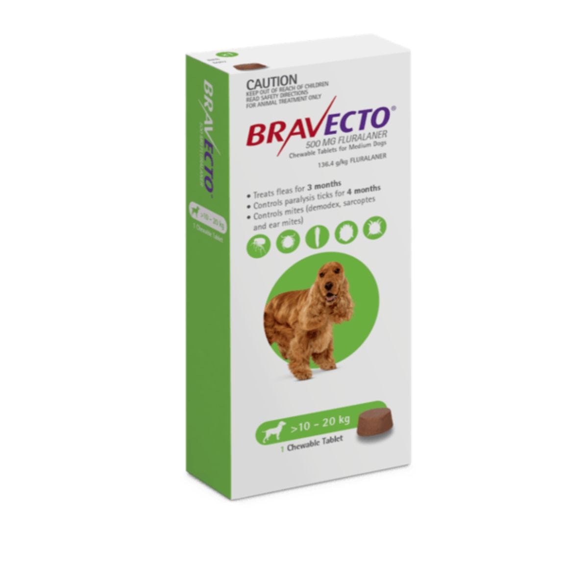 Bravecto Chew 10-20Kg Dog 3 Month Pack