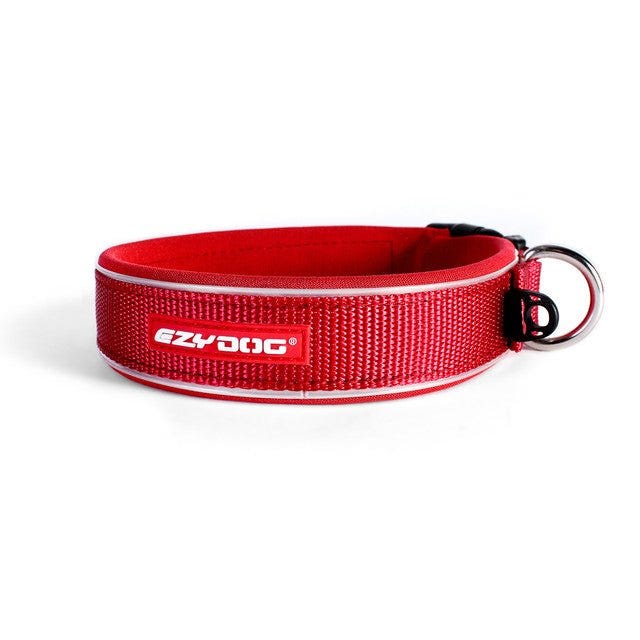 Ezydog Classic Neoprene Dog Collar Red Large (45-51Cm)