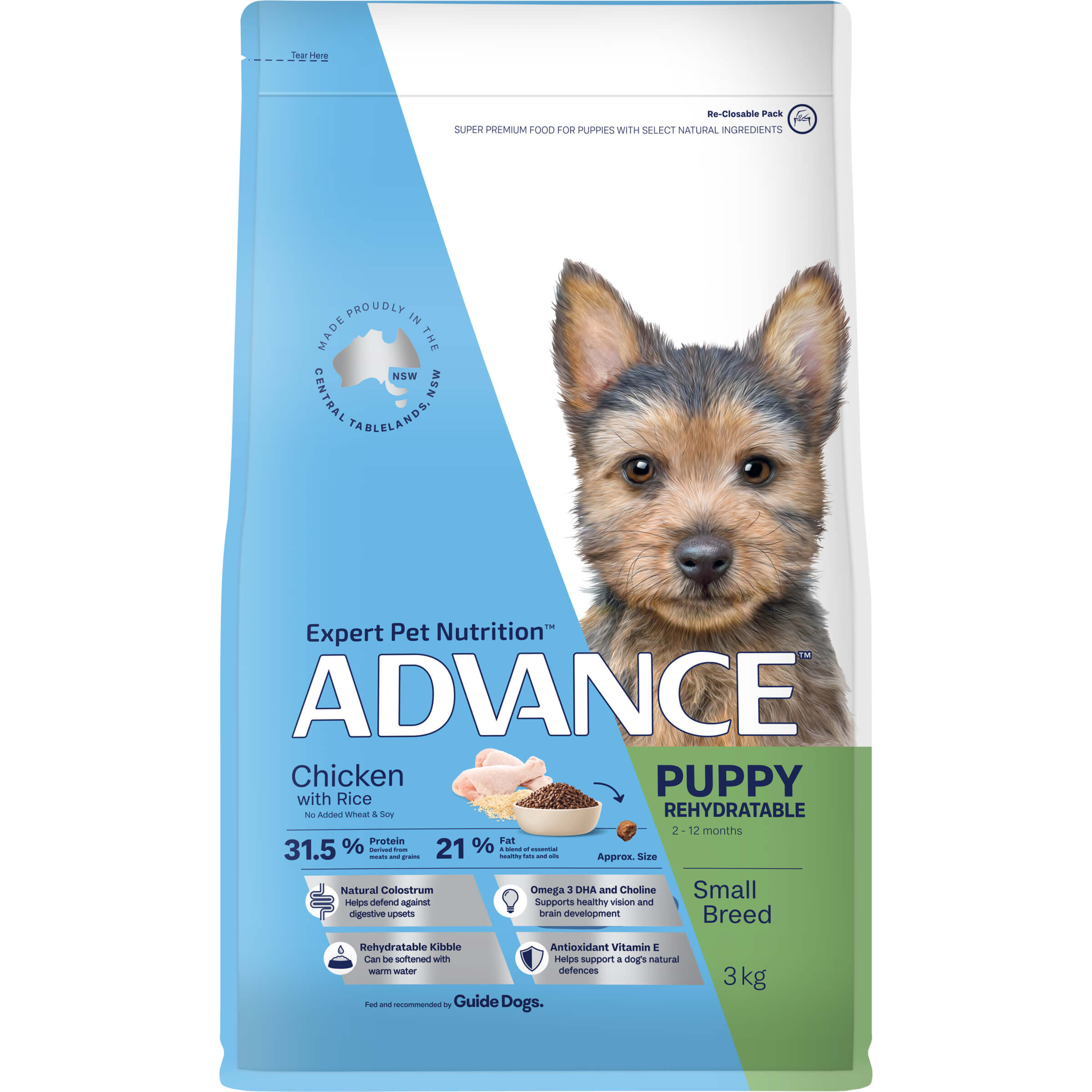 Advance puppy fashion plus rehydratable