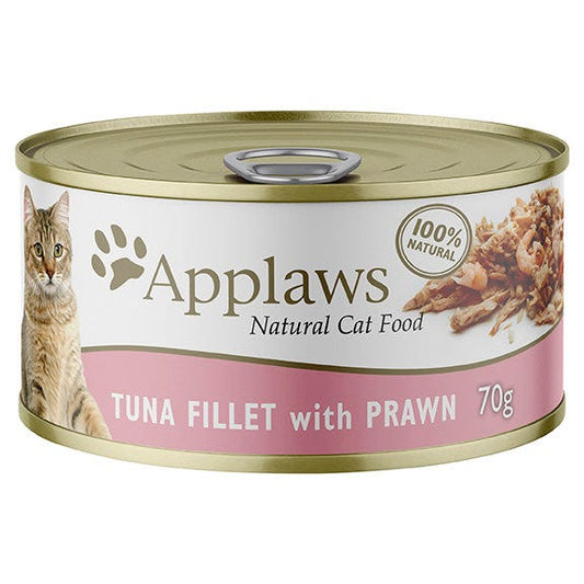 Applaws Natural Tuna Fillet With Prawn In Broth Wet Cat Food Can 70G