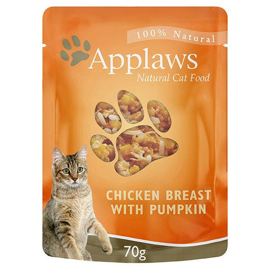 Applaws Natural Chicken Breast With Pumpkin In Broth  Wet Cat Food Pouch 70G