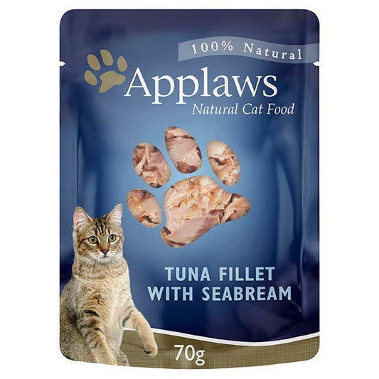 Applaws Natural Tuna With Sea Bream In Broth Pouch Wet Cat Food 70G