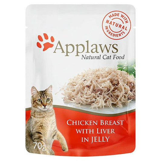 Applaws Natural Chicken Breast With Liver In Jelly Pouch Wet Cat Food 70G