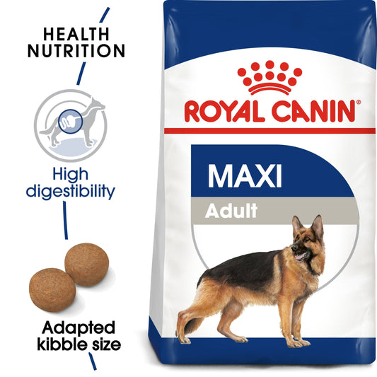 Royal Canin® Maxi Adult Is Recommended For Large Breed Dogs (Adult Weight 26-44Kg) Over 15 Months 15kg