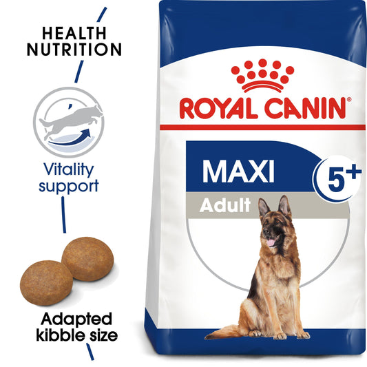 Royal Canin® Maxi Adult 5+ Is Recommended For Large Breed Dogs (Adult Weight 26-44Kg) Over 5 Years 15kg