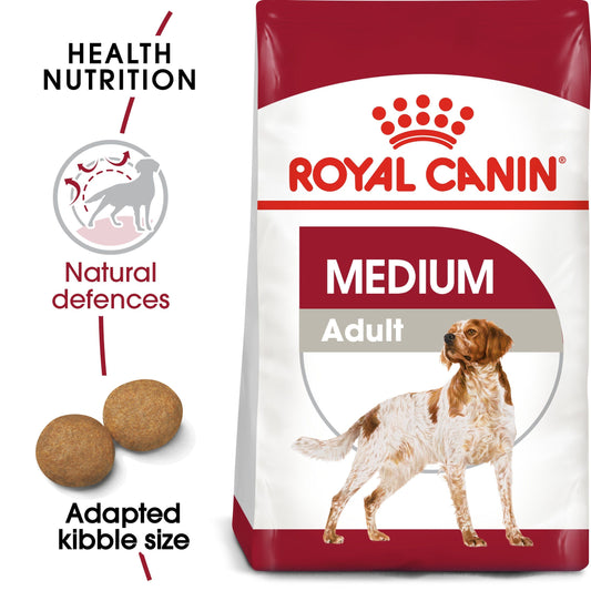 Royal Canin® Medium Adult Is Recommended For Medium Breed Dogs (Adult Weight 11-25Kg) Over 12 Months 15kg