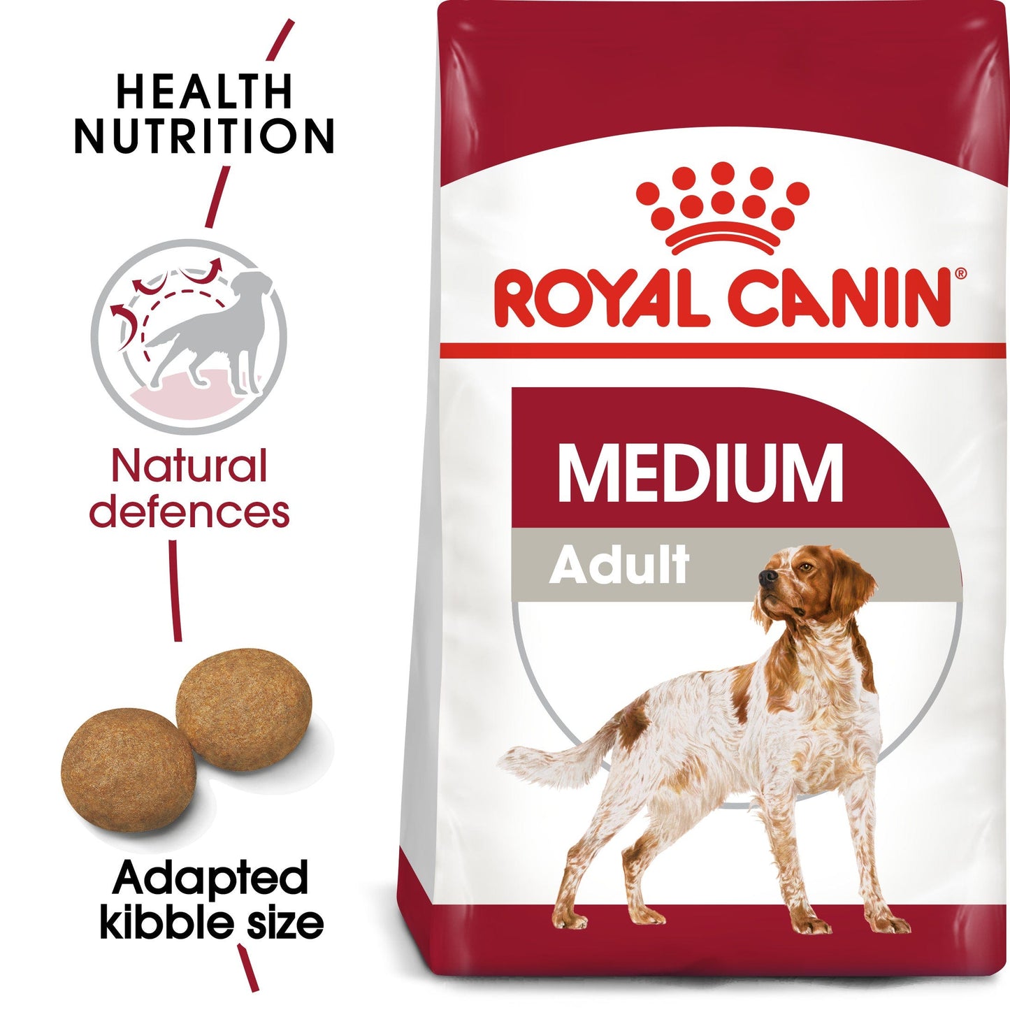 Royal Canin® Medium Adult Is Recommended For Medium Breed Dogs (Adult Weight 11-25Kg) Over 12 Months 4kg