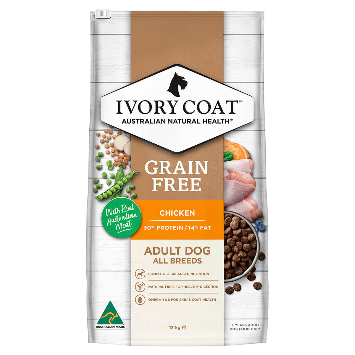 Ivory Coat Grain Free Adult Dry Dog Food Chicken 2Kg