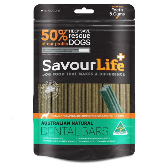 Savourlife Natural Dental Bars Dog Treats Large 5 Pack