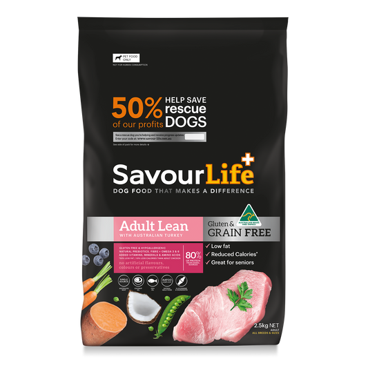 Savourlife Grain Free Adult Std Turkey Lean Dry Dog Food 2.5Kg