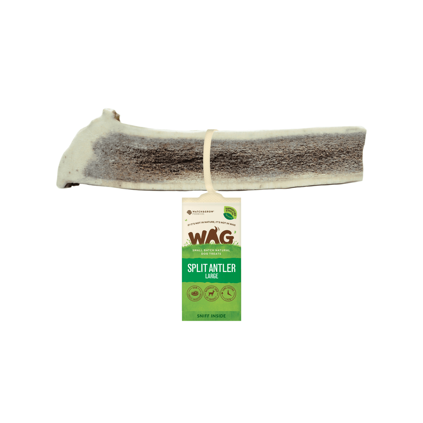 Wag Naturally Long Lasting Split Deer Antler Dog Treat Large