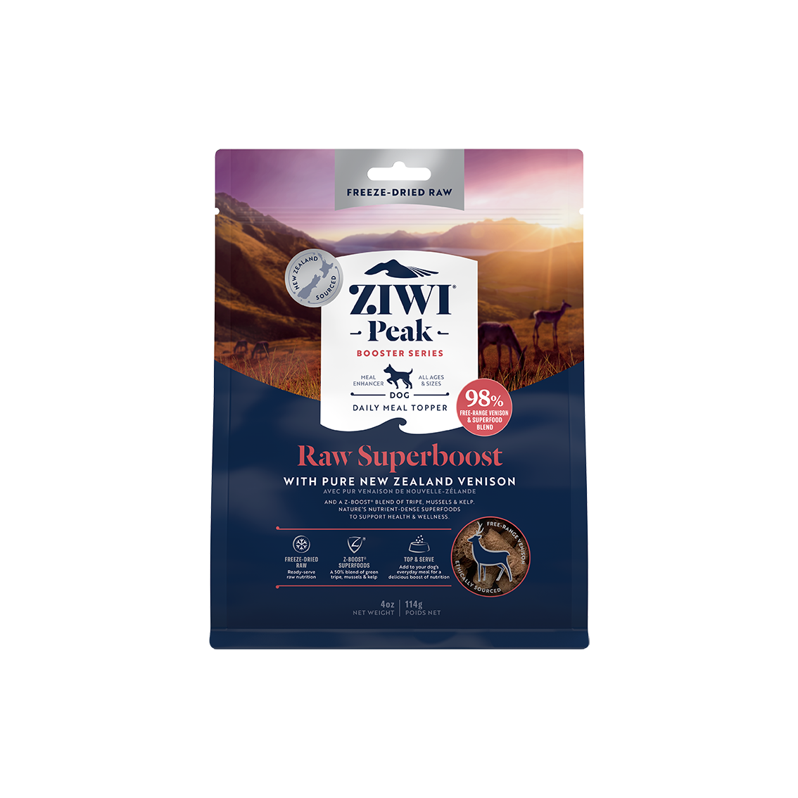 ZiwiPeak Dog Freeze-Dried Superboost Venison 114g